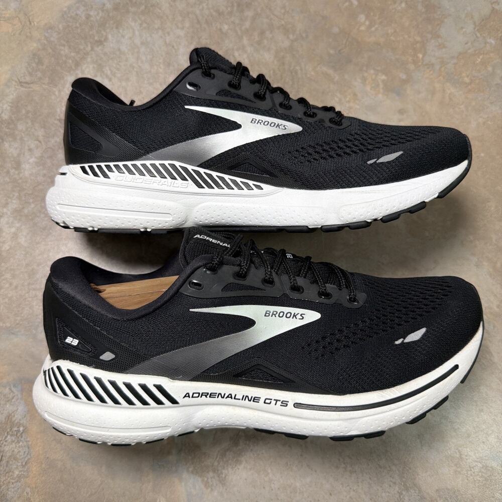 Brooks Adrenaline GTS 23 Black White Running Shoes Womens 9.5 B Worn 1X